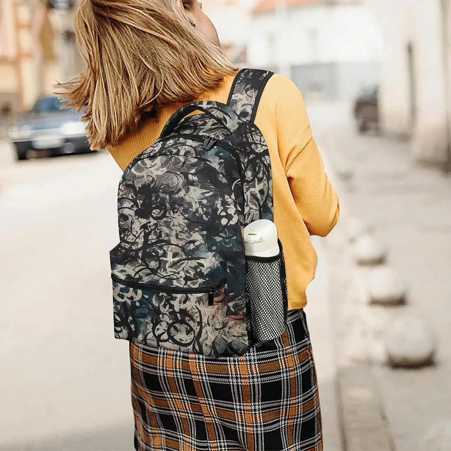Small Backpacks Personalized Flowers And Swirls Printing Travel Bag Lightweight Travel Backpack For Women Men