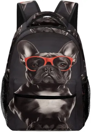 Small Backpacks Personalized French Bulldog Printing Travel Bag Lightweight Travel Backpack For Women Men