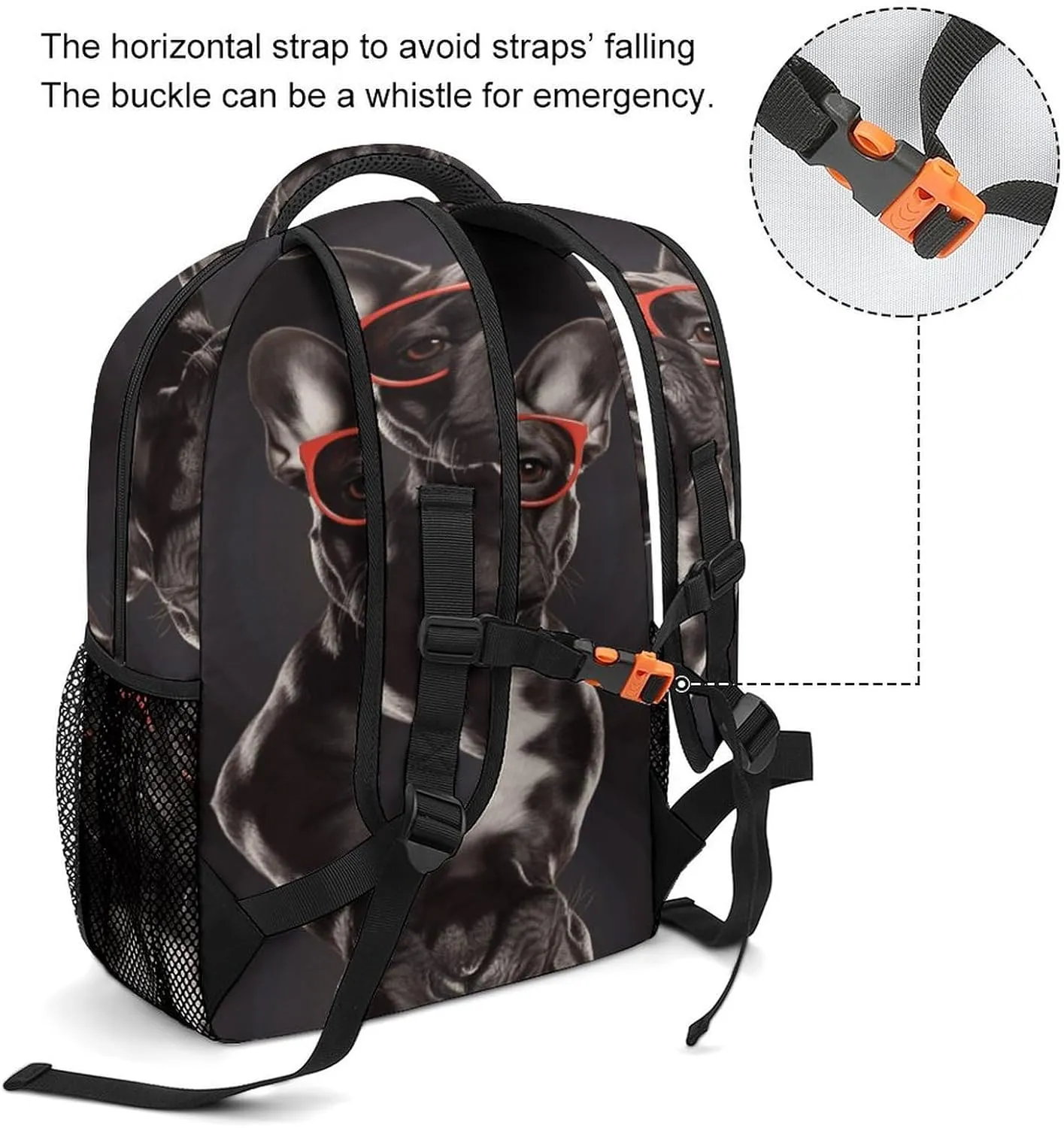 Small Backpacks Personalized French Bulldog Printing Travel Bag Lightweight Travel Backpack For Women Men