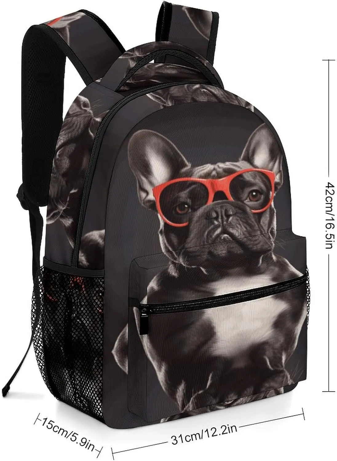 Small Backpacks Personalized French Bulldog Printing Travel Bag Lightweight Travel Backpack For Women Men