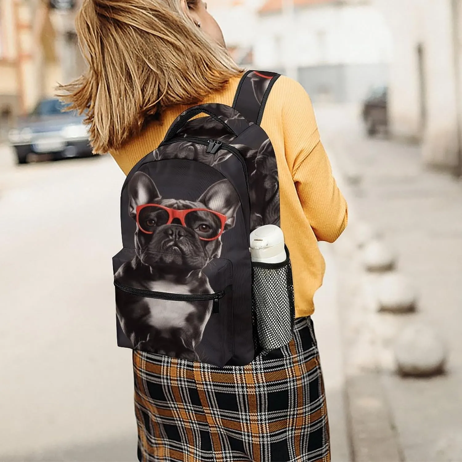 Small Backpacks Personalized French Bulldog Printing Travel Bag Lightweight Travel Backpack For Women Men