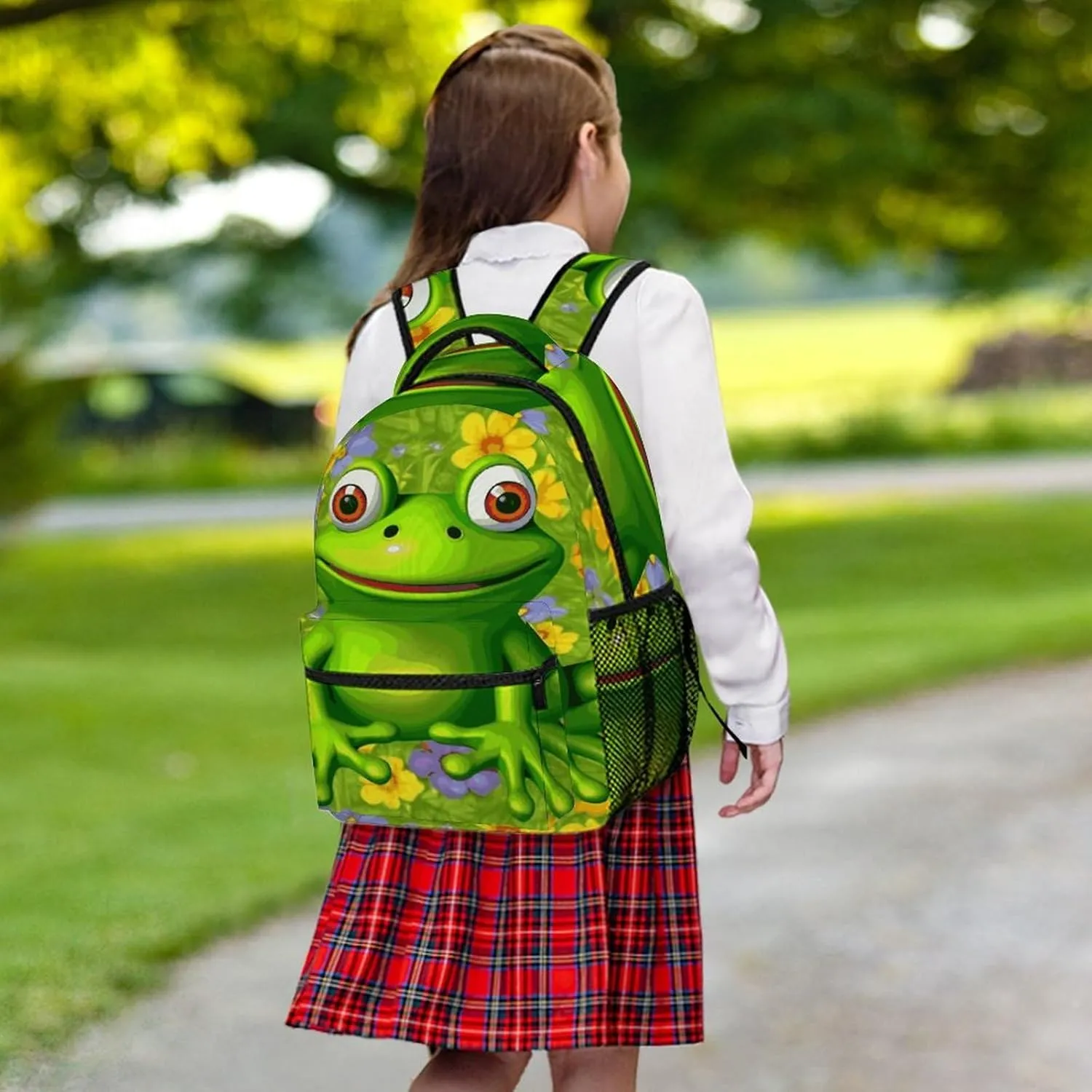 Small Backpacks Personalized Frog Printing Travel Bag Lightweight Travel Backpack For Women Men