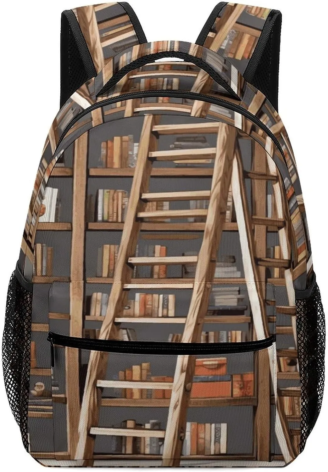 Small Backpacks Personalized Funny Book Shelves Printing Travel Bag Lightweight Travel Backpack For Women Men