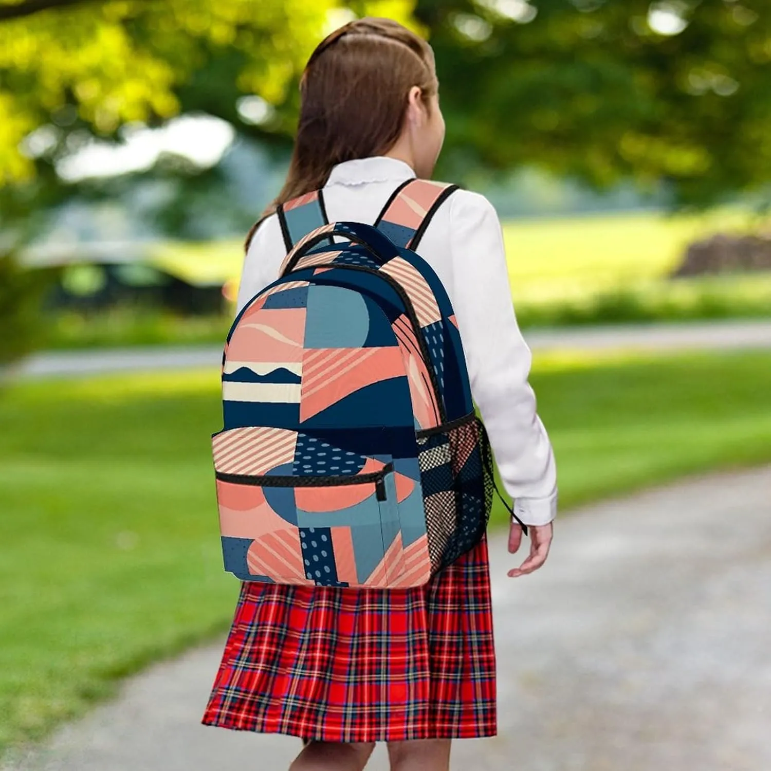 Small Backpacks Personalized Geometric Painting Printing Travel Bag Lightweight Travel Backpack For Women Men