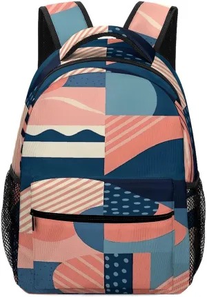 Small Backpacks Personalized Geometric Painting Printing Travel Bag Lightweight Travel Backpack For Women Men