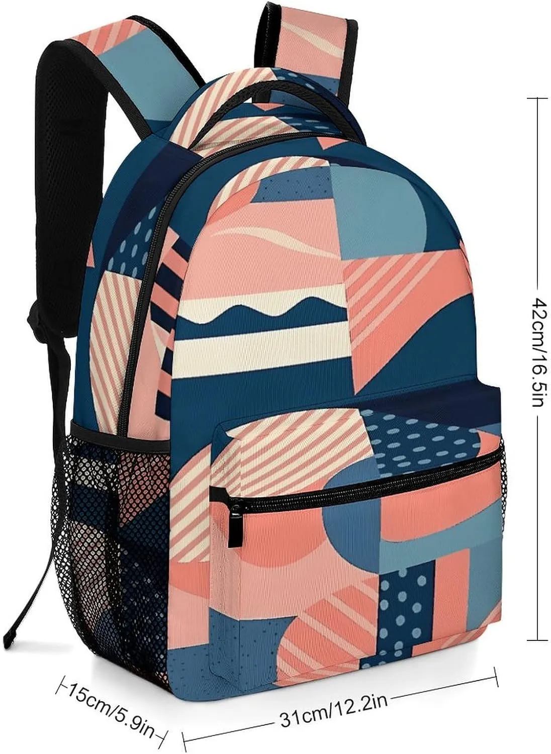 Small Backpacks Personalized Geometric Painting Printing Travel Bag Lightweight Travel Backpack For Women Men