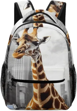 Small Backpacks Personalized Giraffe in New York Printing Travel Bag Lightweight Travel Backpack For Women Men