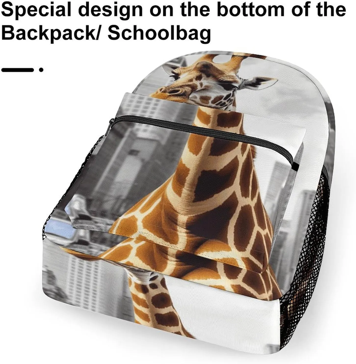 Small Backpacks Personalized Giraffe in New York Printing Travel Bag Lightweight Travel Backpack For Women Men