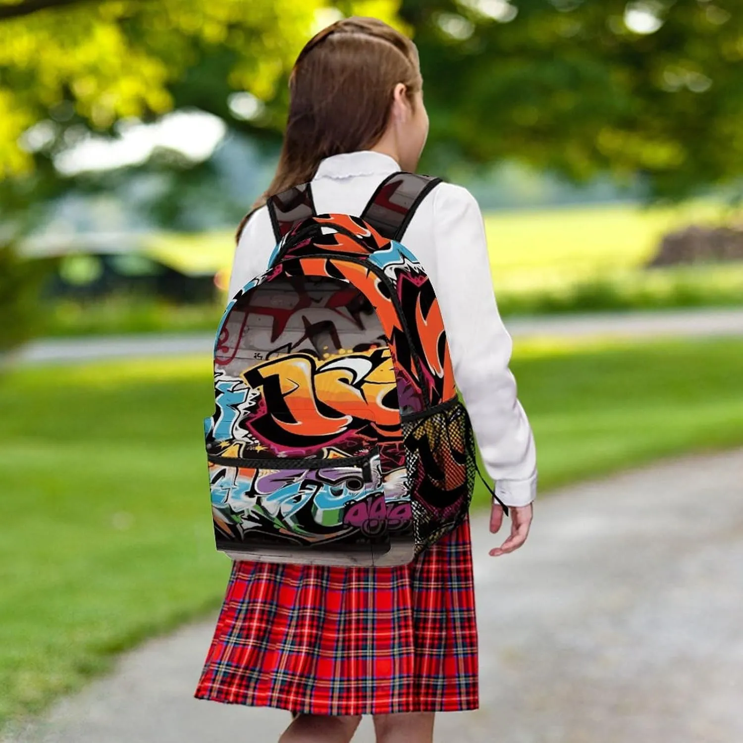 Small Backpacks Personalized Graffiti Hip Hop Printing Travel Bag Lightweight Travel Backpack For Women Men
