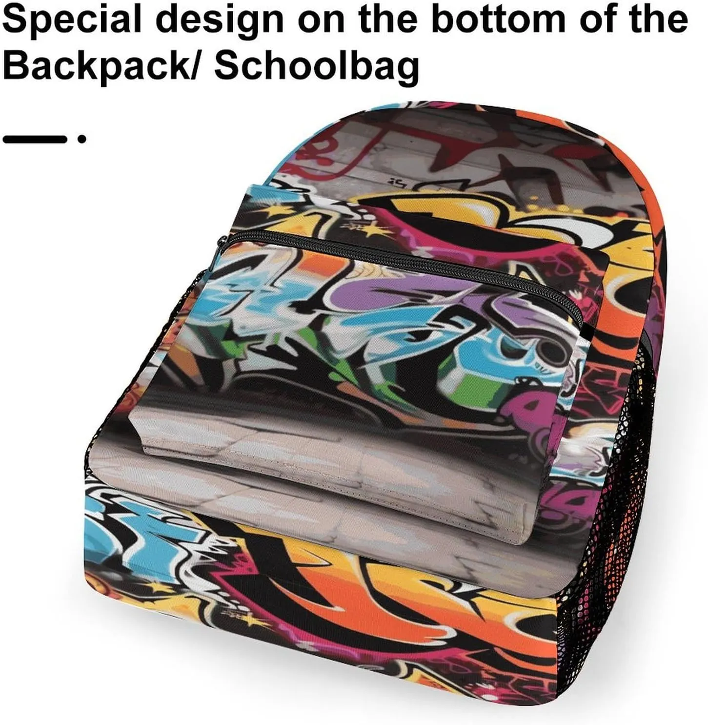 Small Backpacks Personalized Graffiti Hip Hop Printing Travel Bag Lightweight Travel Backpack For Women Men