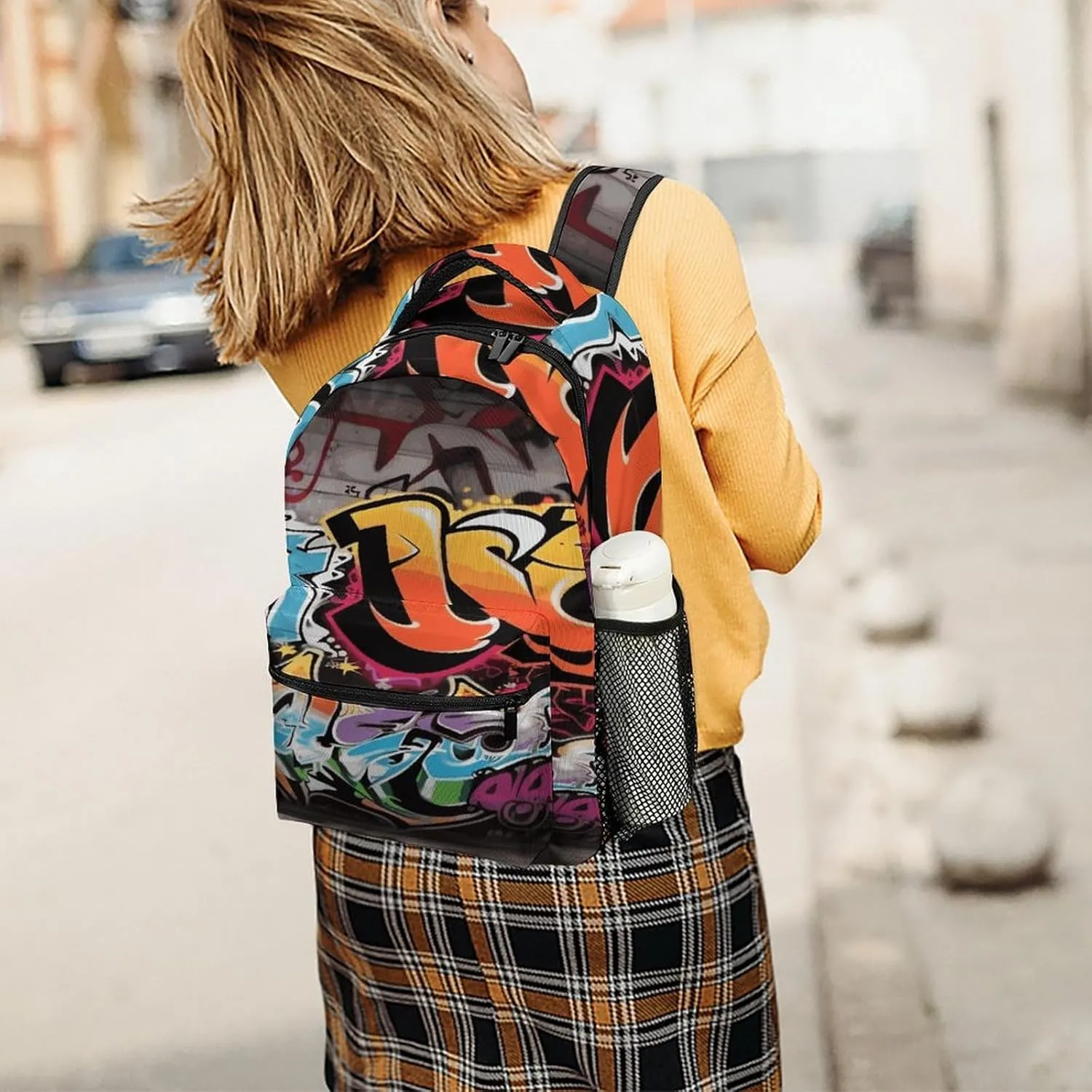 Small Backpacks Personalized Graffiti Hip Hop Printing Travel Bag Lightweight Travel Backpack For Women Men