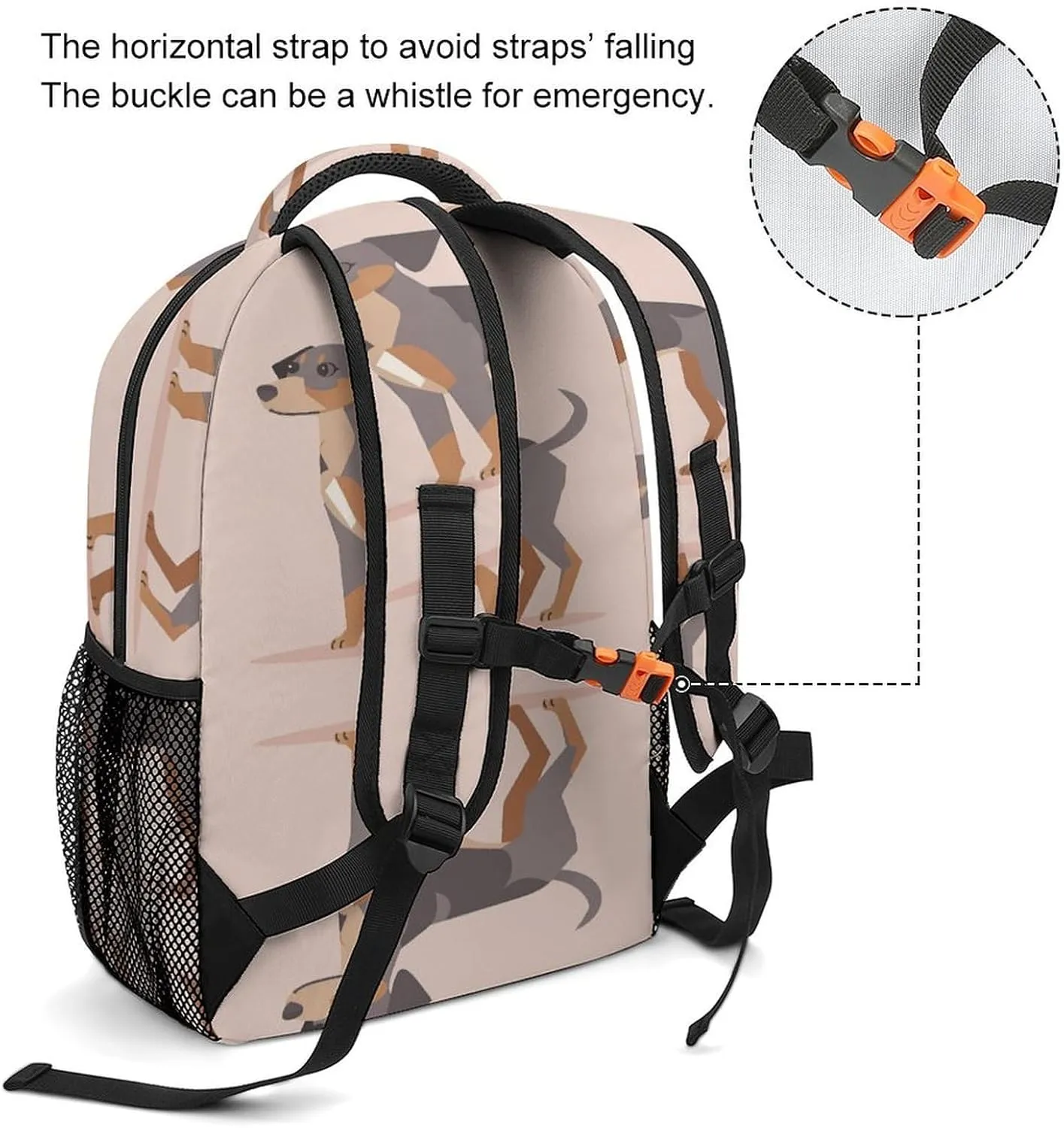 Small Backpacks Personalized Gray And Brown Dogs Printing Travel Bag Lightweight Travel Backpack For Women Men