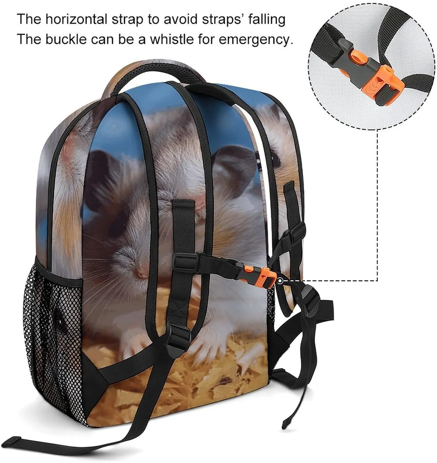 Small Backpacks Personalized Hamster Printing Travel Bag Lightweight Travel Backpack For Women Men