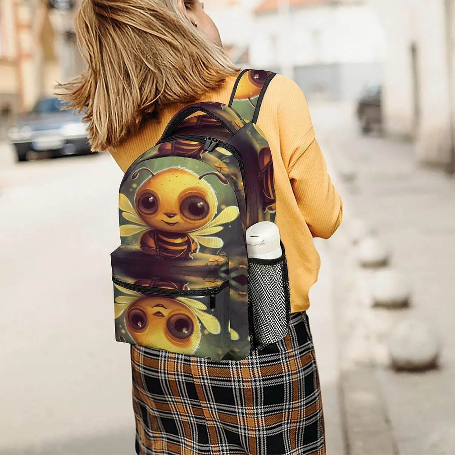 Small Backpacks Personalized Happy Illustration Printing Travel Bag Lightweight Travel Backpack For Women Men