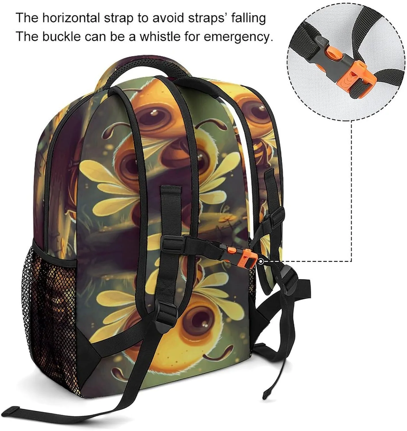 Small Backpacks Personalized Happy Illustration Printing Travel Bag Lightweight Travel Backpack For Women Men