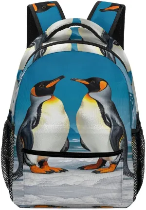Small Backpacks Personalized Happy Penguins Printing Travel Bag Lightweight Travel Backpack For Women Men