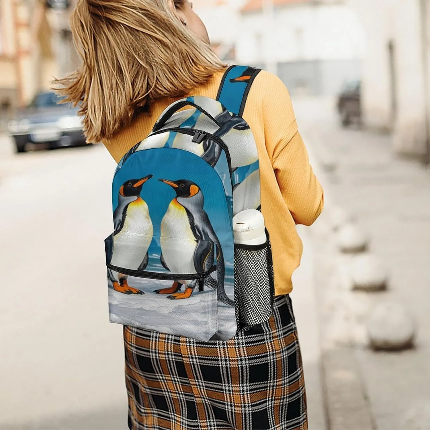Small Backpacks Personalized Happy Penguins Printing Travel Bag Lightweight Travel Backpack For Women Men