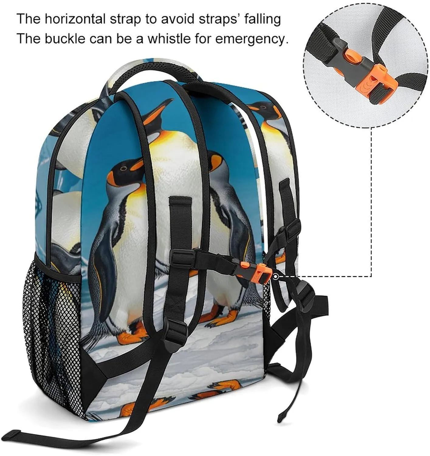 Small Backpacks Personalized Happy Penguins Printing Travel Bag Lightweight Travel Backpack For Women Men
