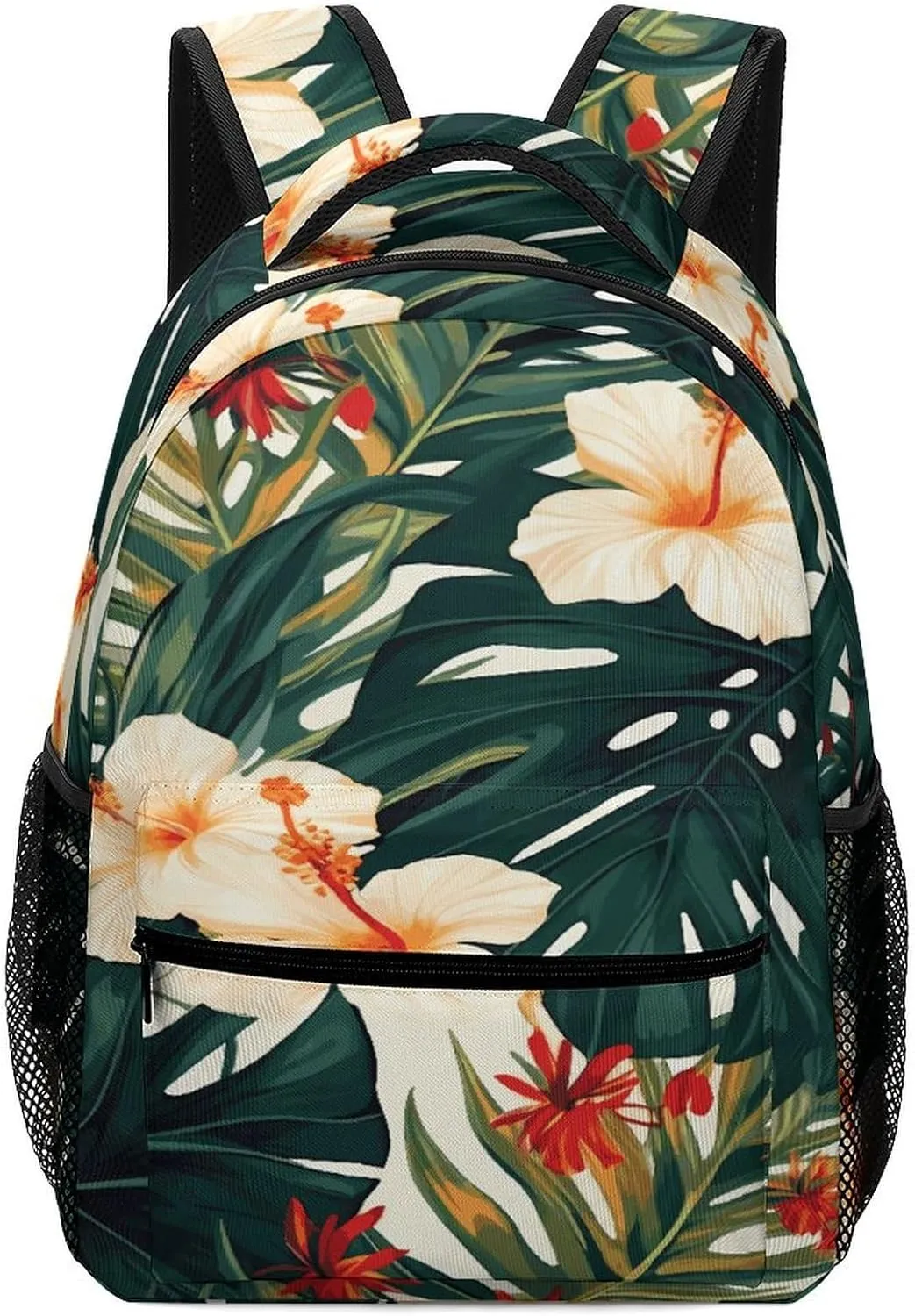 Small Backpacks Personalized Hawaiian Flower Leaves Printing Travel Bag Lightweight Travel Backpack For Women Men
