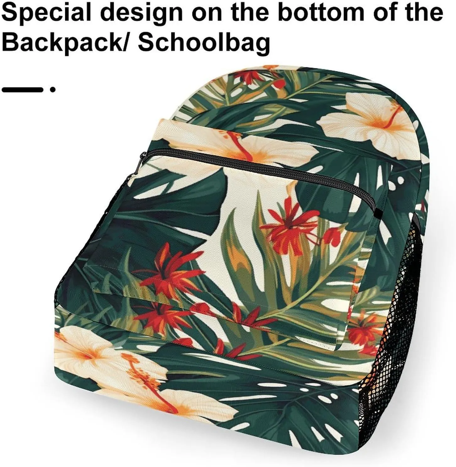 Small Backpacks Personalized Hawaiian Flower Leaves Printing Travel Bag Lightweight Travel Backpack For Women Men