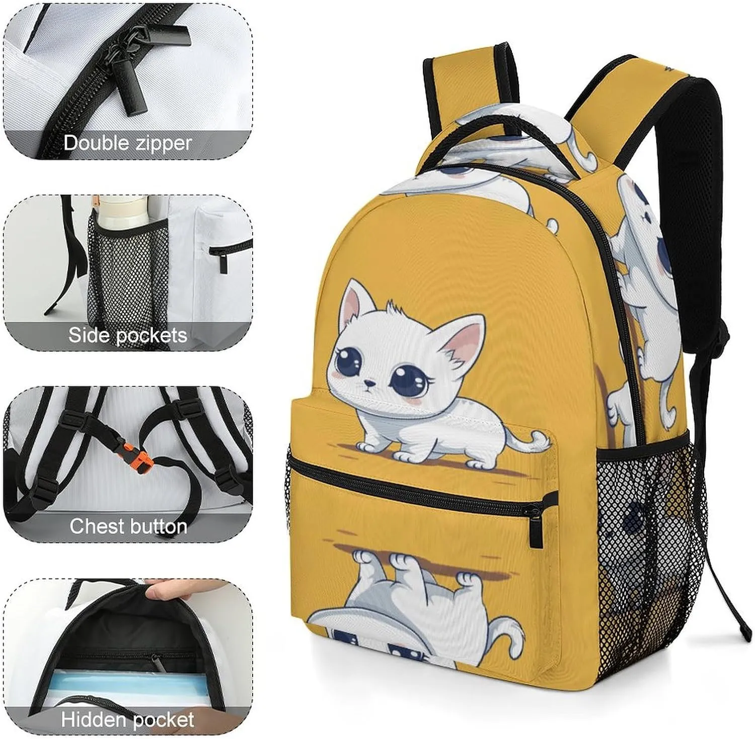 Small Backpacks Personalized Illustration Style Printing Travel Bag Lightweight Travel Backpack For Women Men