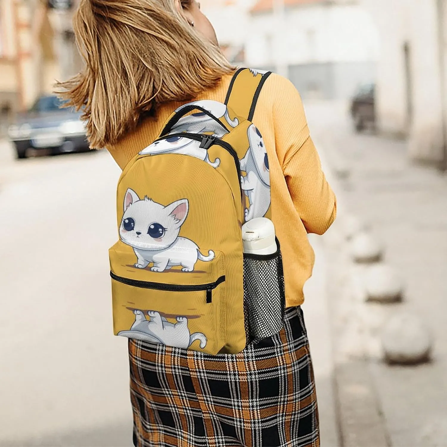 Small Backpacks Personalized Illustration Style Printing Travel Bag Lightweight Travel Backpack For Women Men