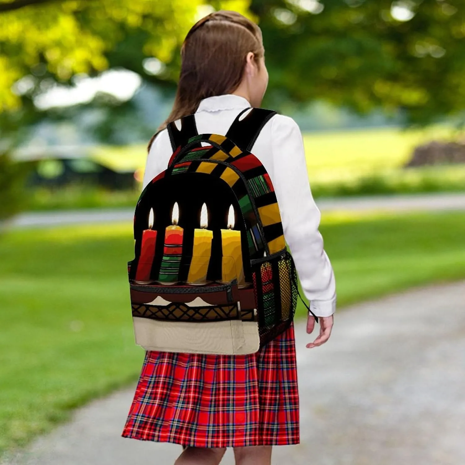Small Backpacks Personalized Kwanzaa Candles Printing Travel Bag Lightweight Travel Backpack For Women Men