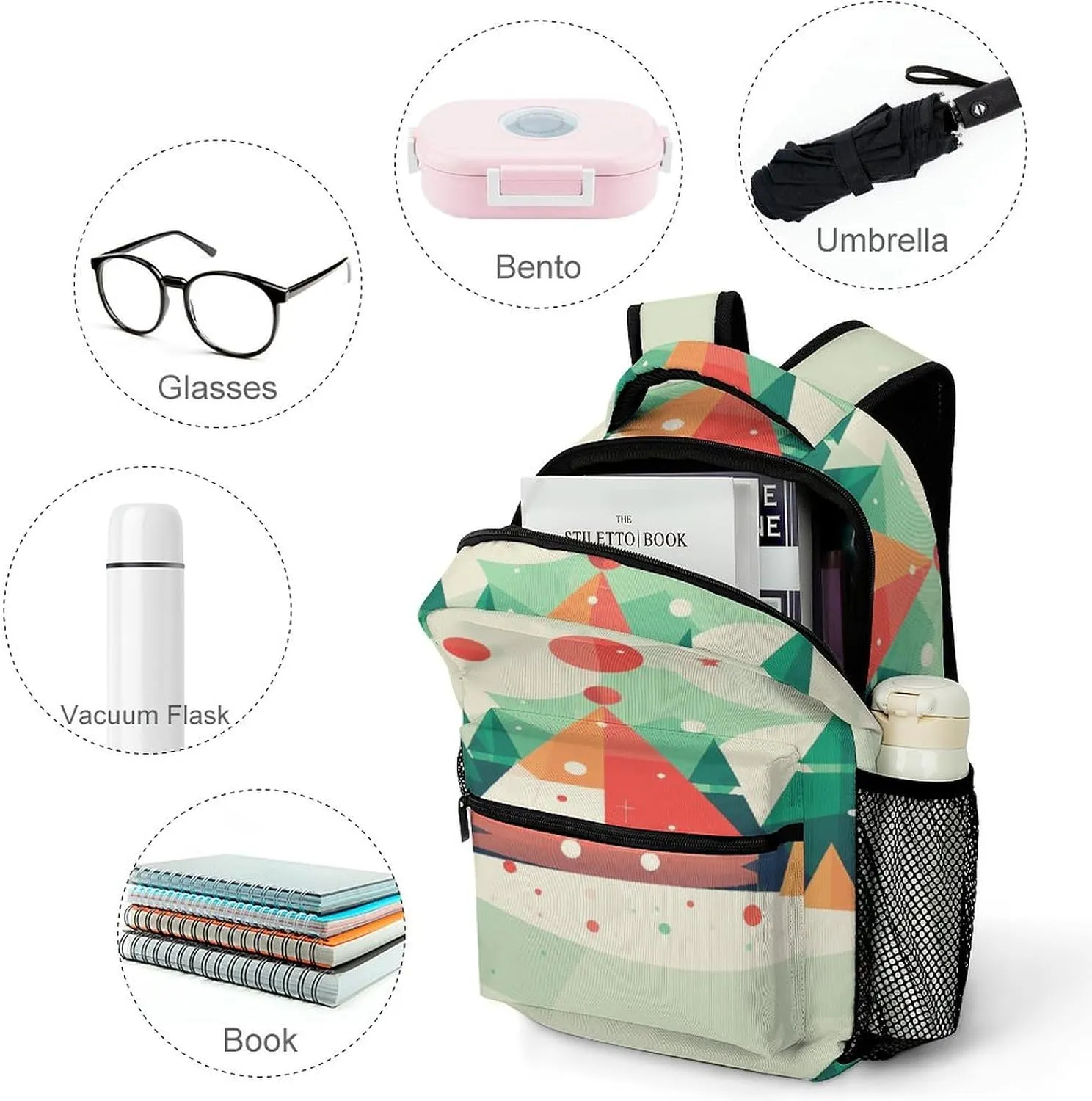 Small Backpacks Personalized Landscape Flat Simple Printing Travel Bag Lightweight Travel Backpack For Women Men