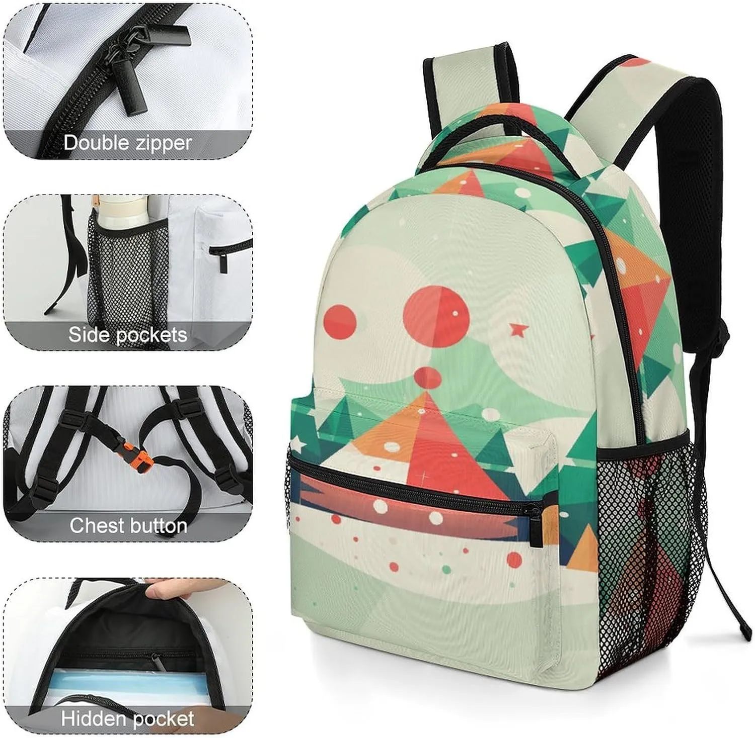 Small Backpacks Personalized Landscape Flat Simple Printing Travel Bag Lightweight Travel Backpack For Women Men