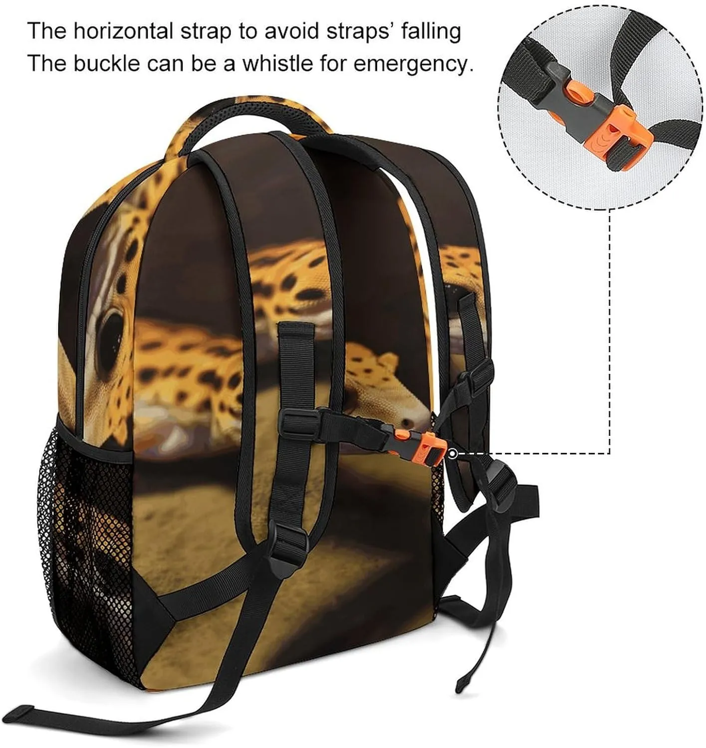 Small Backpacks Personalized Leopard Little Gecko Printing Travel Bag Lightweight Travel Backpack For Women Men