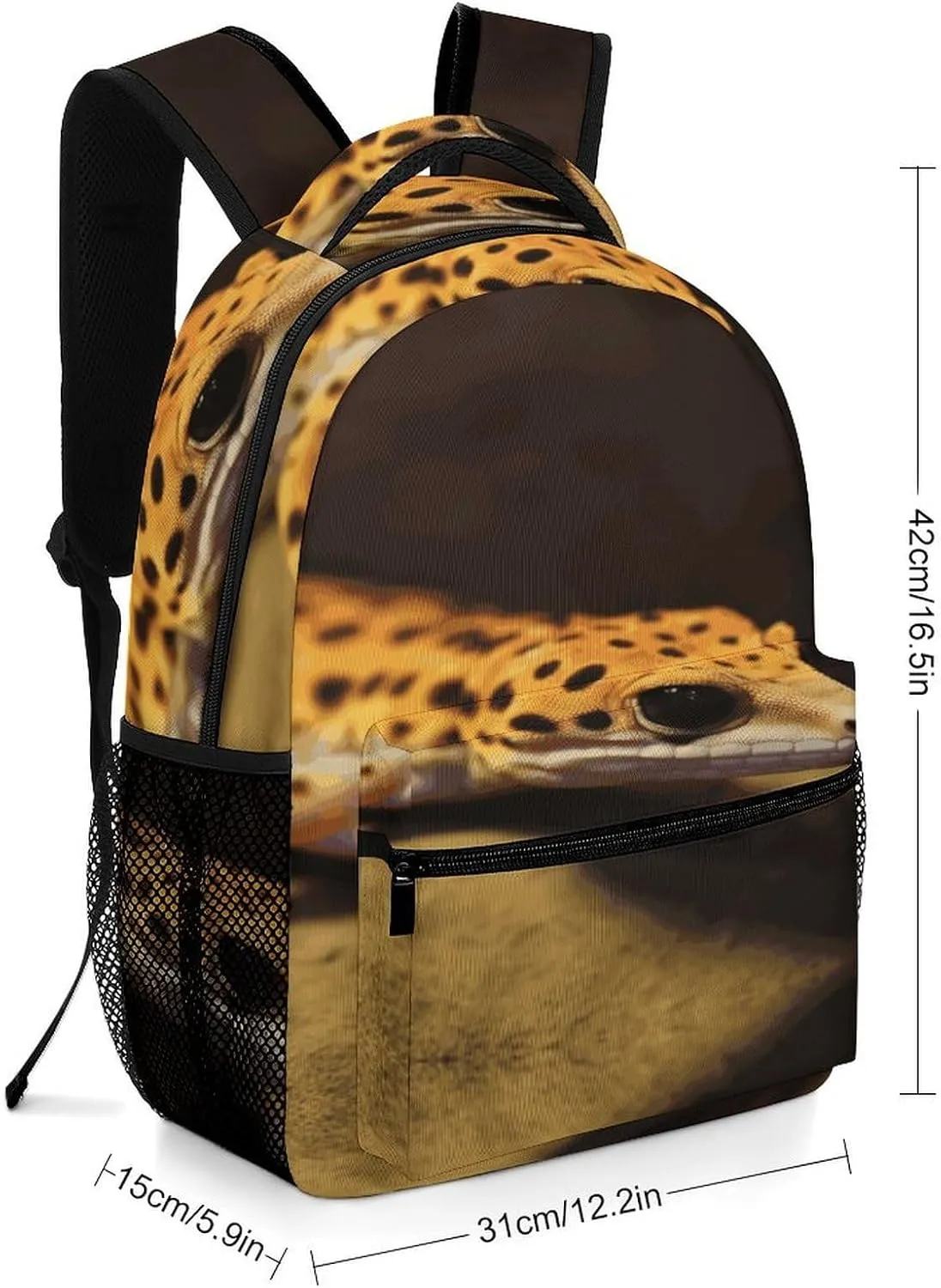 Small Backpacks Personalized Leopard Little Gecko Printing Travel Bag Lightweight Travel Backpack For Women Men