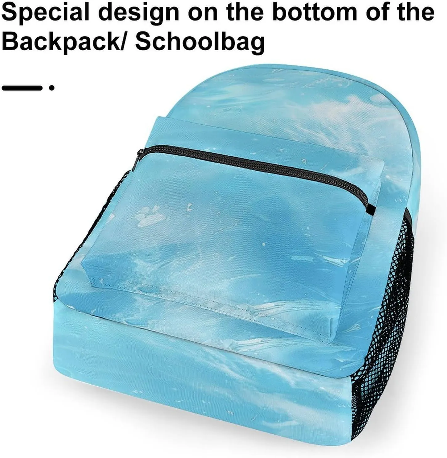 Small Backpacks Personalized Light Blue Image Printing Travel Bag Lightweight Travel Backpack For Women Men