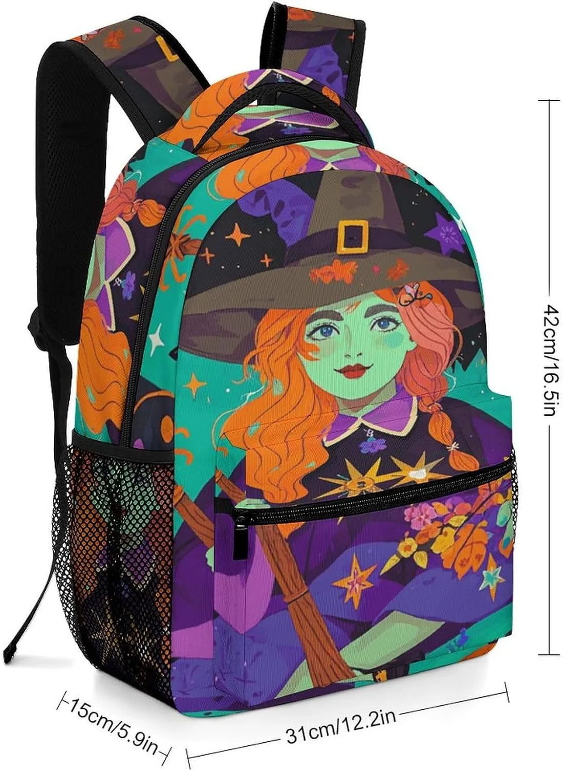 Small Backpacks Personalized Magic Witch Witchcraft Bohemian Printing Travel Bag Lightweight Travel Backpack For Women Men