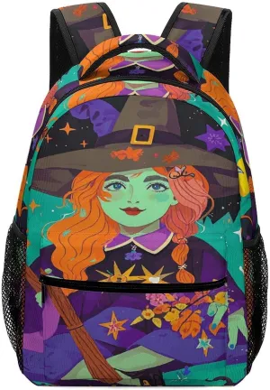 Small Backpacks Personalized Magic Witch Witchcraft Bohemian Printing Travel Bag Lightweight Travel Backpack For Women Men