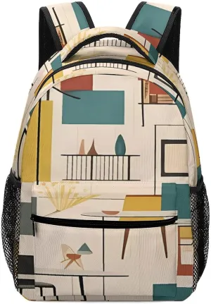 Small Backpacks Personalized Mid Century Modern Printing Travel Bag Lightweight Travel Backpack For Women Men