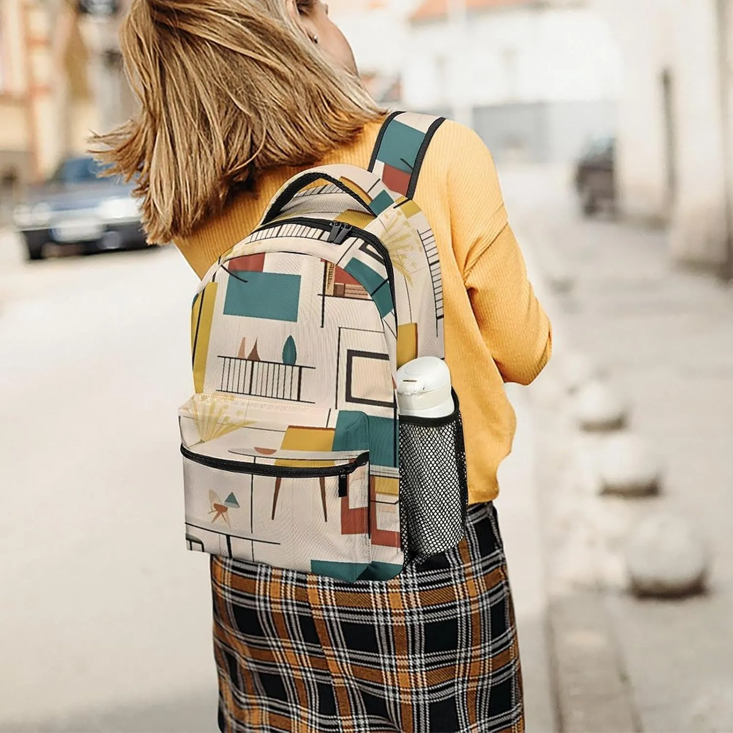 Small Backpacks Personalized Mid Century Modern Printing Travel Bag Lightweight Travel Backpack For Women Men