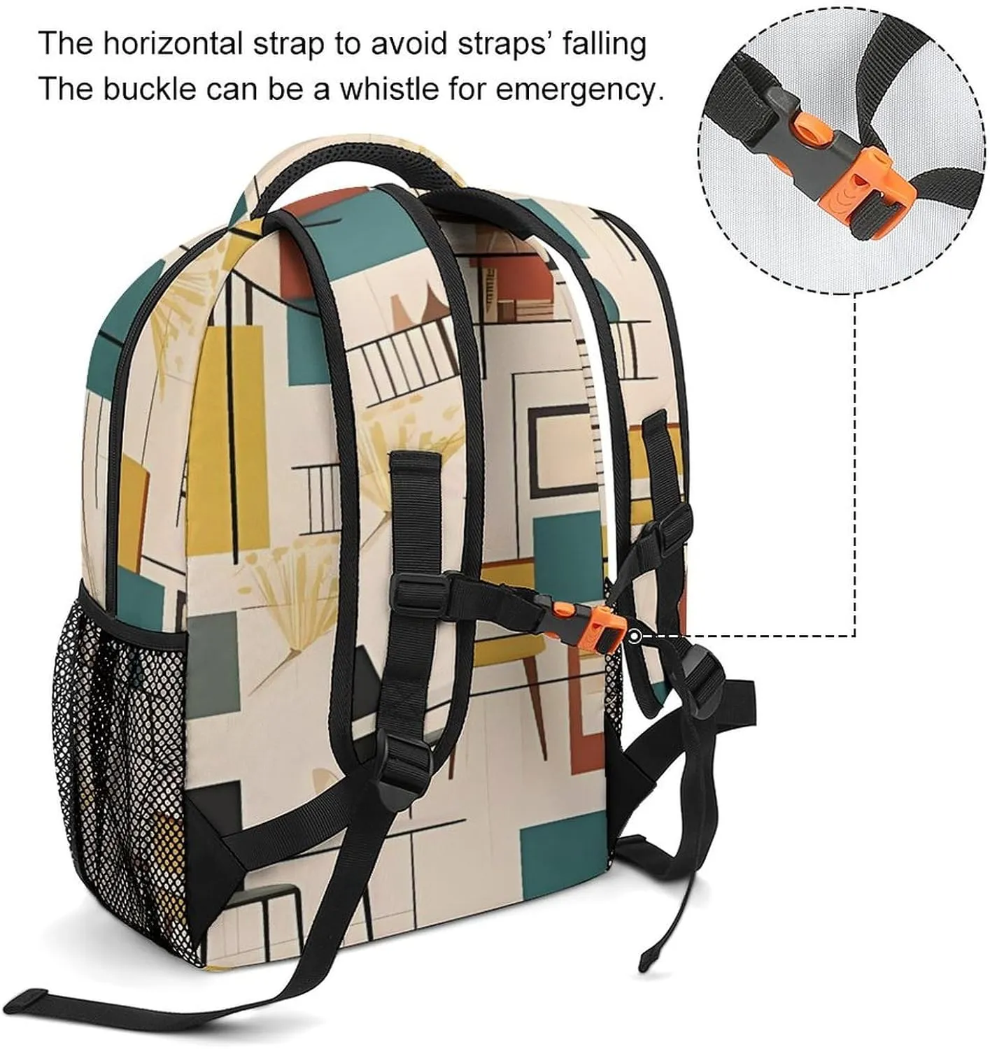 Small Backpacks Personalized Mid Century Modern Printing Travel Bag Lightweight Travel Backpack For Women Men