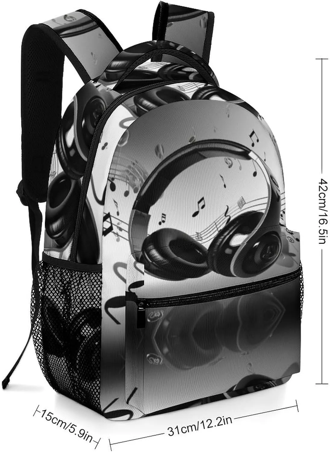 Small Backpacks Personalized Music Printing Travel Bag Lightweight Travel Backpack For Women Men