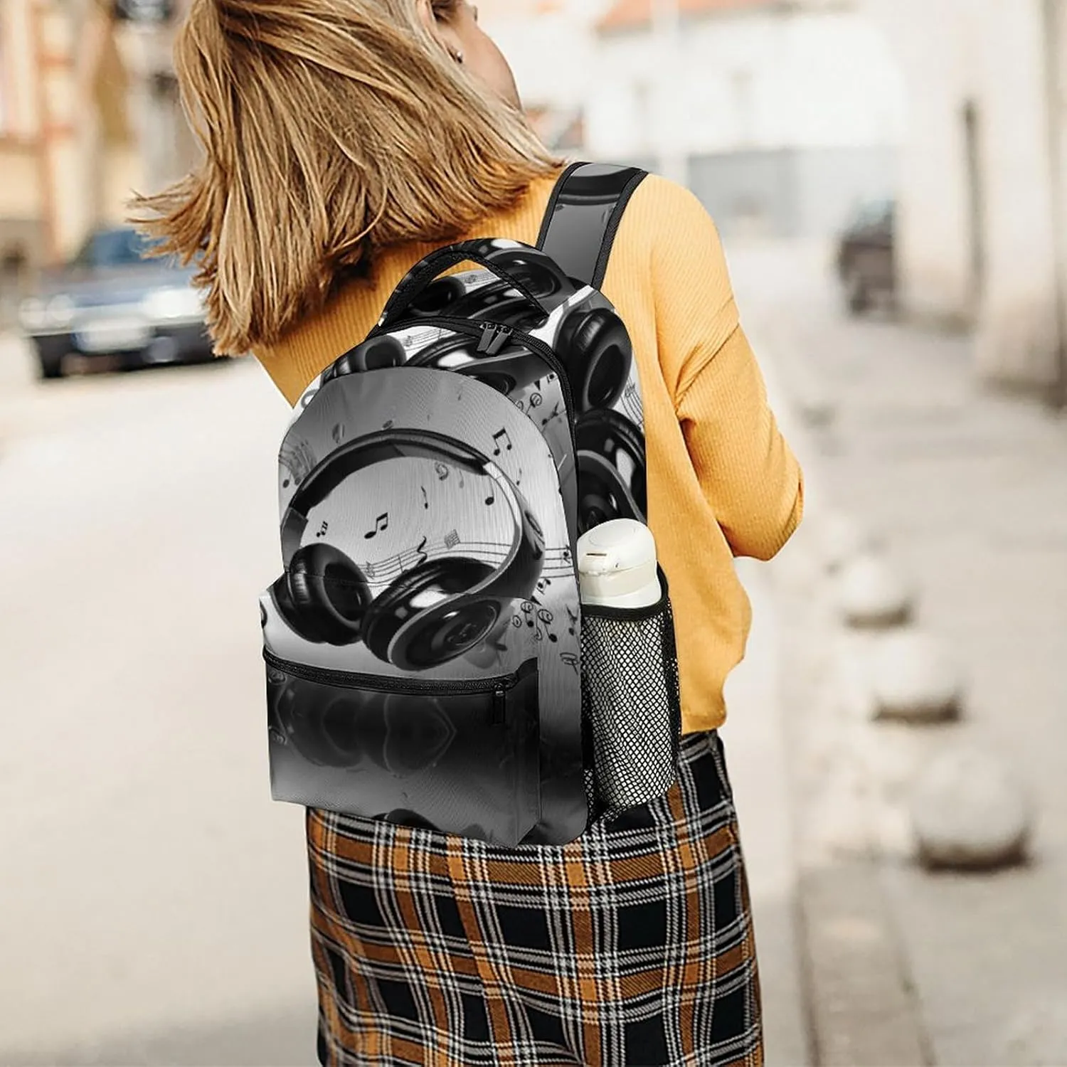 Small Backpacks Personalized Music Printing Travel Bag Lightweight Travel Backpack For Women Men