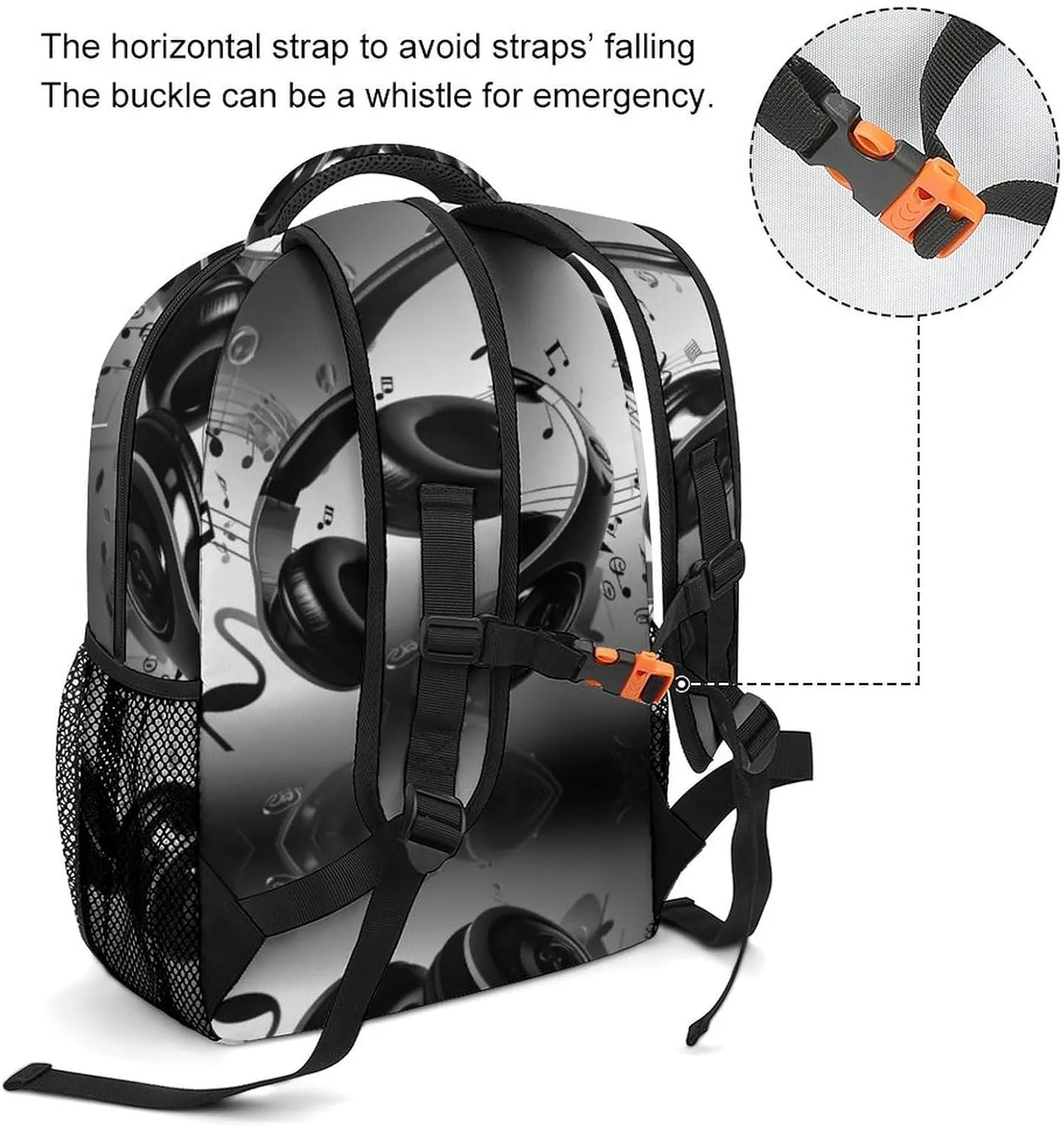 Small Backpacks Personalized Music Printing Travel Bag Lightweight Travel Backpack For Women Men