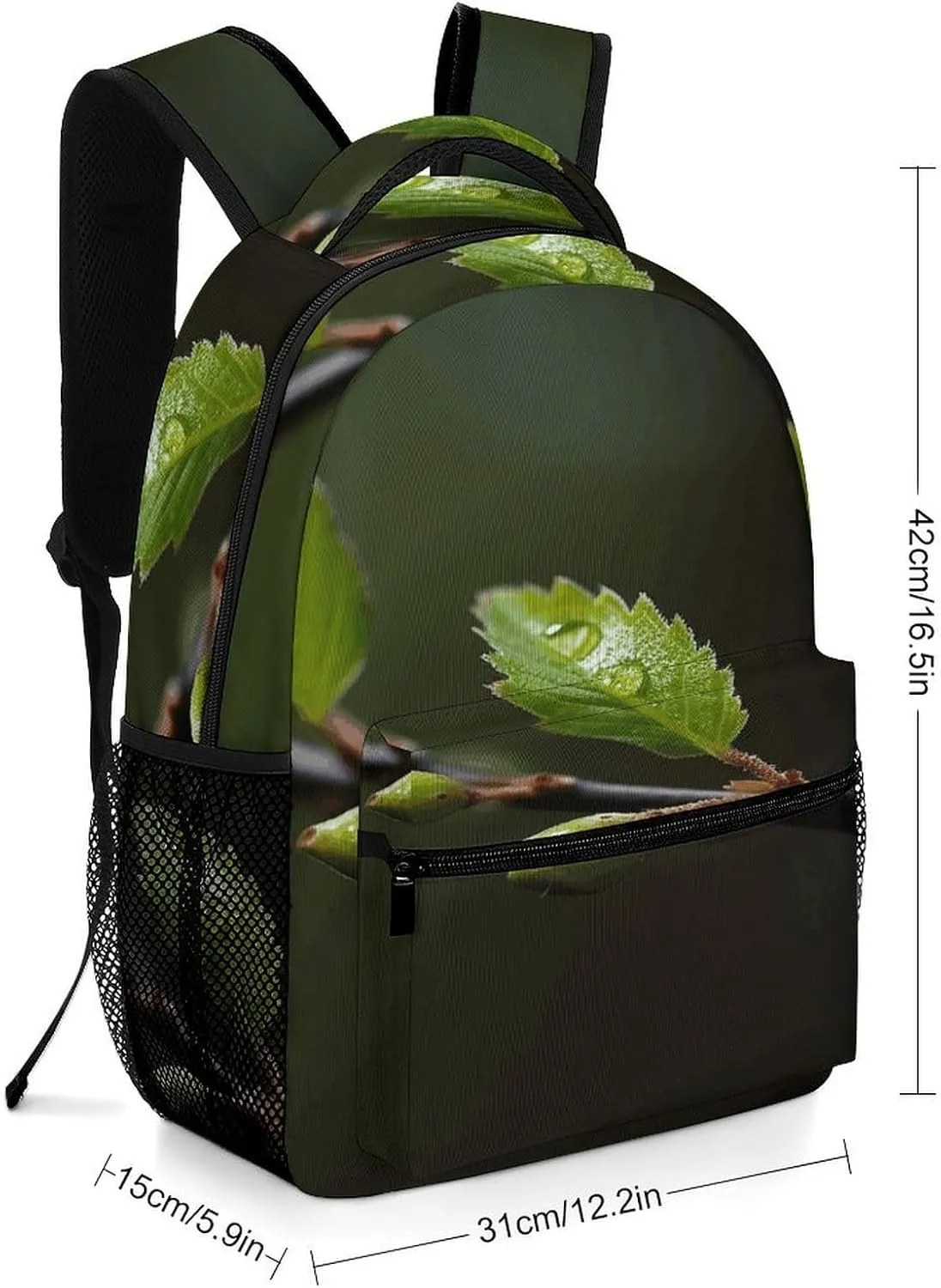Small Backpacks Personalized New Leaves on Tree Branch Printing Travel Bag Lightweight Travel Backpack For Women Men