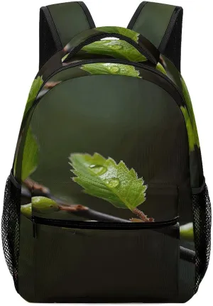 Small Backpacks Personalized New Leaves on Tree Branch Printing Travel Bag Lightweight Travel Backpack For Women Men