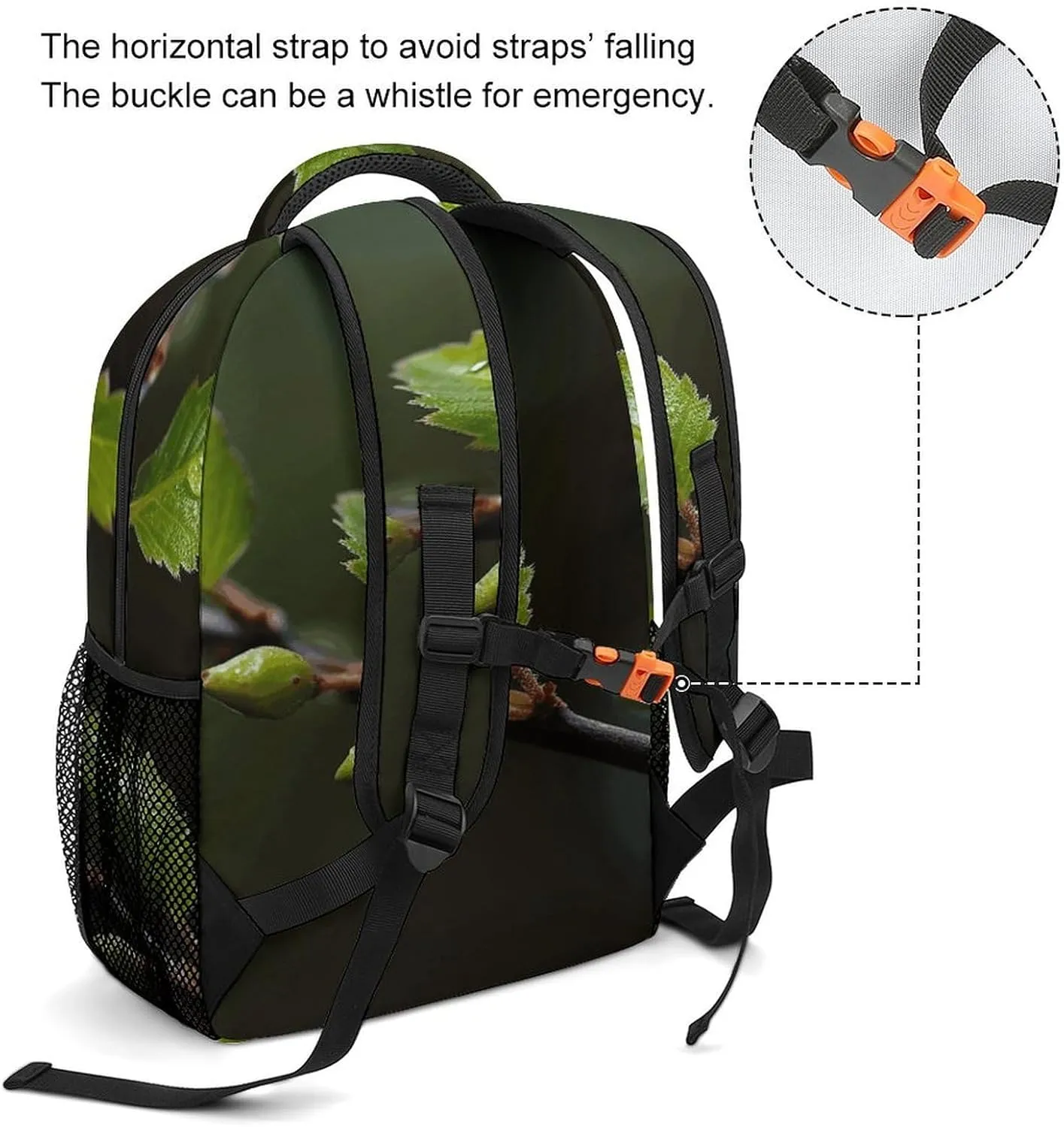 Small Backpacks Personalized New Leaves on Tree Branch Printing Travel Bag Lightweight Travel Backpack For Women Men