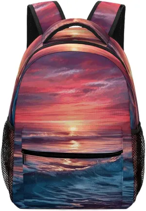 Small Backpacks Personalized Ocean at Warm Printing Travel Bag Lightweight Travel Backpack For Women Men