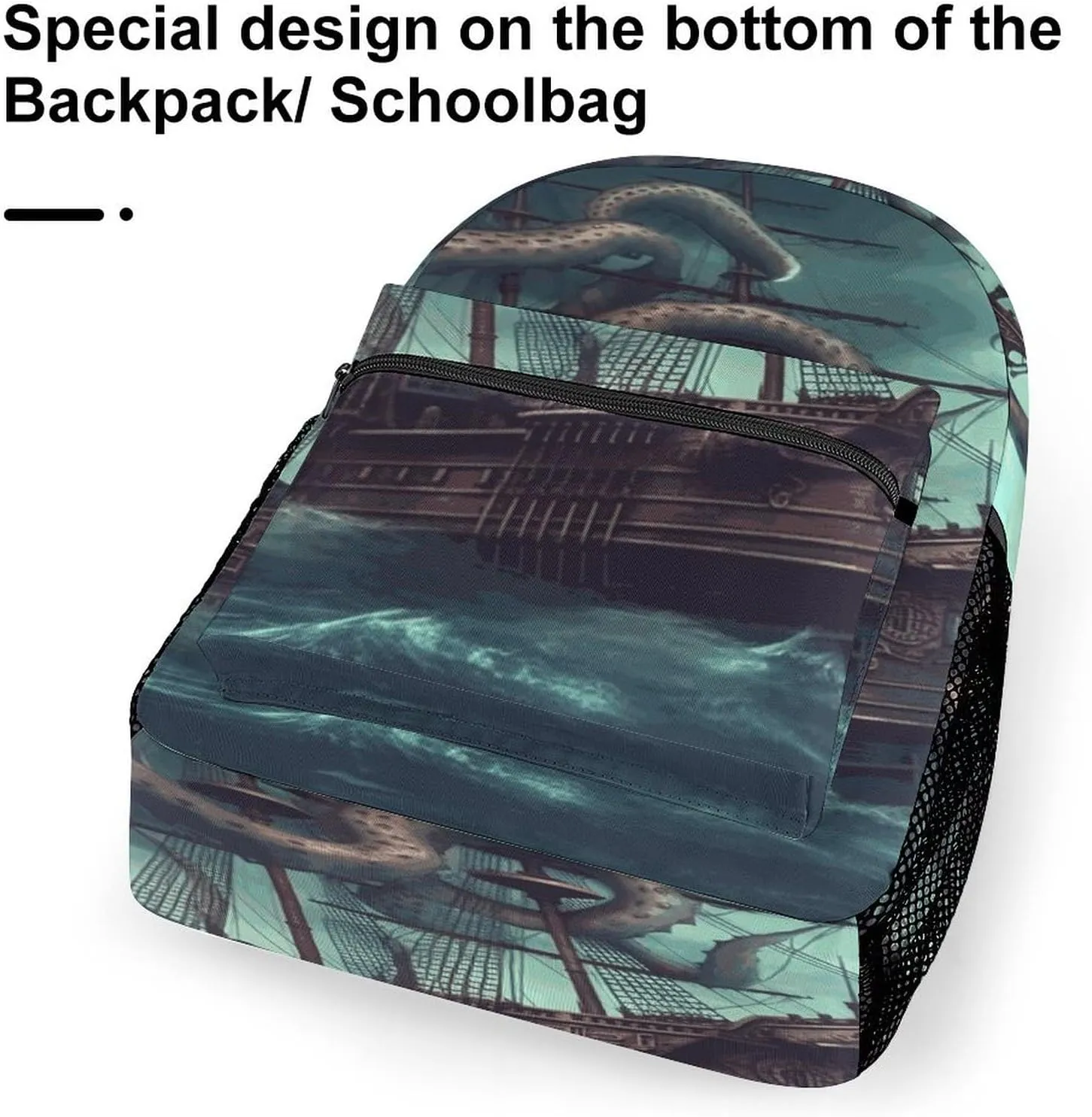 Small Backpacks Personalized Octopus Ship Printing Travel Bag Lightweight Travel Backpack For Women Men