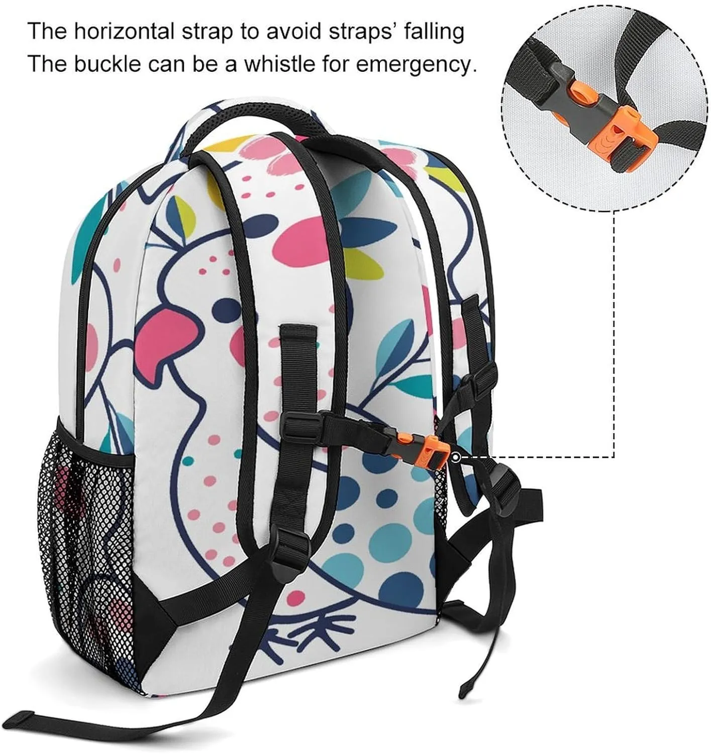 Small Backpacks Personalized Parrot And Flower Printing Travel Bag Lightweight Travel Backpack For Women Men