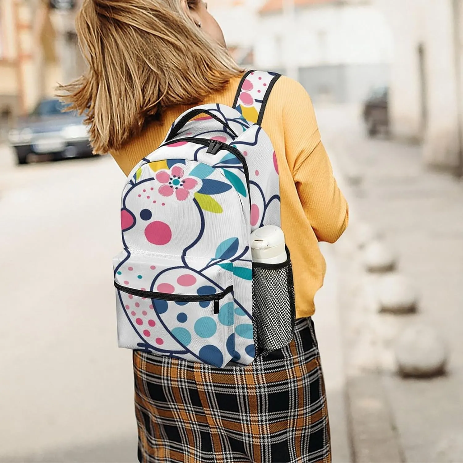 Small Backpacks Personalized Parrot And Flower Printing Travel Bag Lightweight Travel Backpack For Women Men
