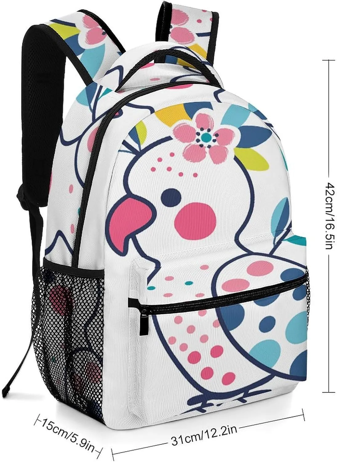 Small Backpacks Personalized Parrot And Flower Printing Travel Bag Lightweight Travel Backpack For Women Men