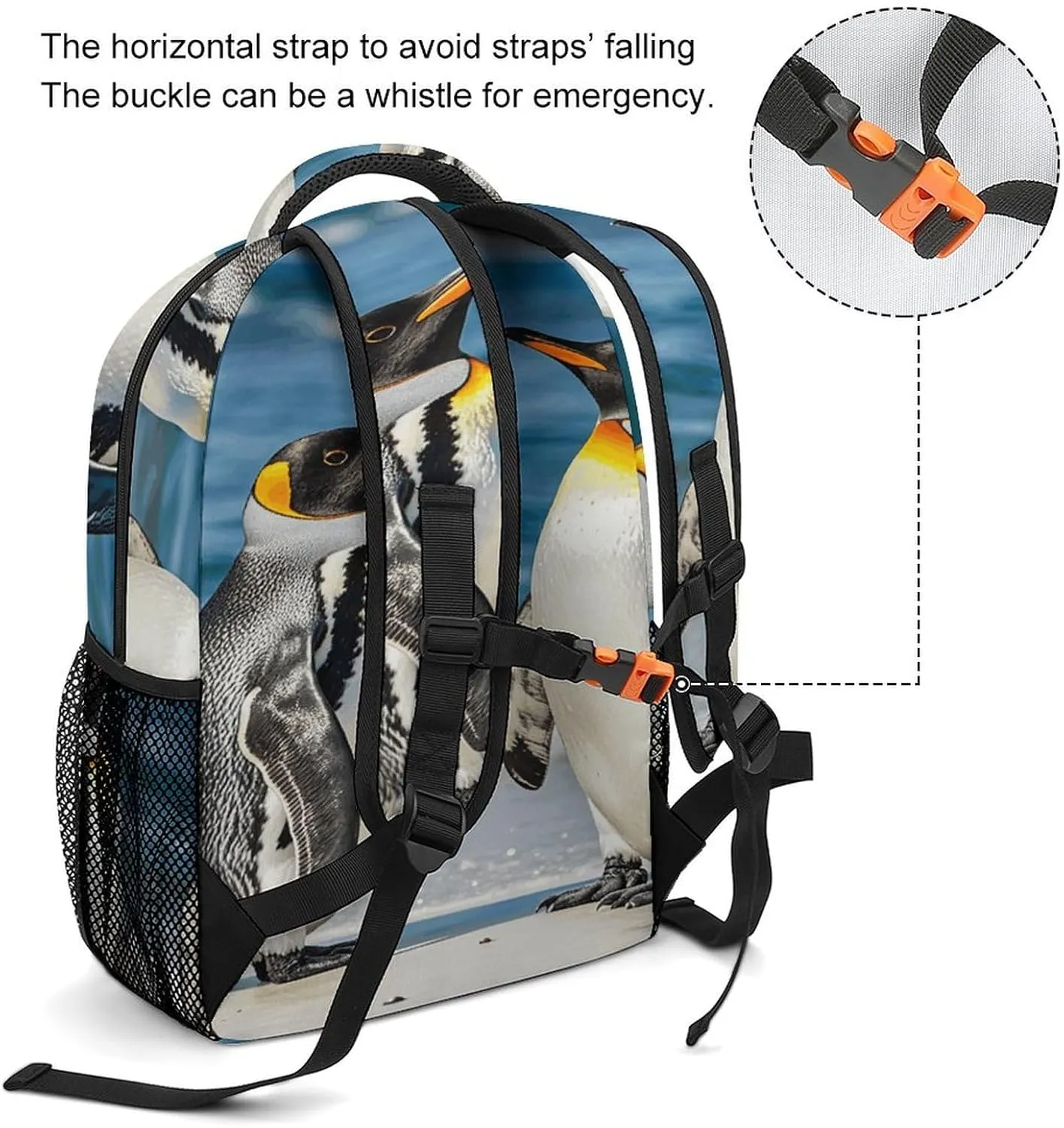Small Backpacks Personalized Penguin And Sea Printing Travel Bag Lightweight Travel Backpack For Women Men
