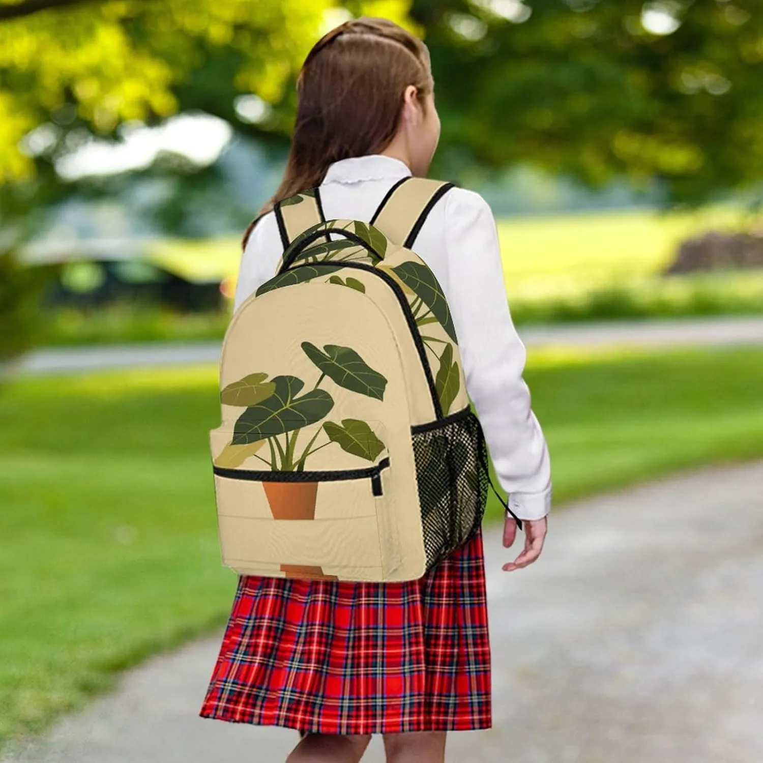 Small Backpacks Personalized Plants in Pots Printing Travel Bag Lightweight Travel Backpack For Women Men